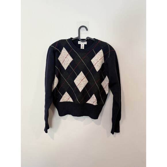 Evan Picone Merino Wool Sweater Shoulder Padded Medium Grandpacore 2258 - Picture 2 of 11